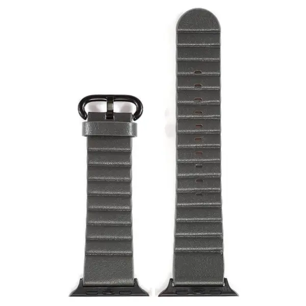 a.l13.7 Up Dark Grey StrapsCo Genuine Leather Link Band Strap for Apple Watch 38mm 40mm 42mm 44mm