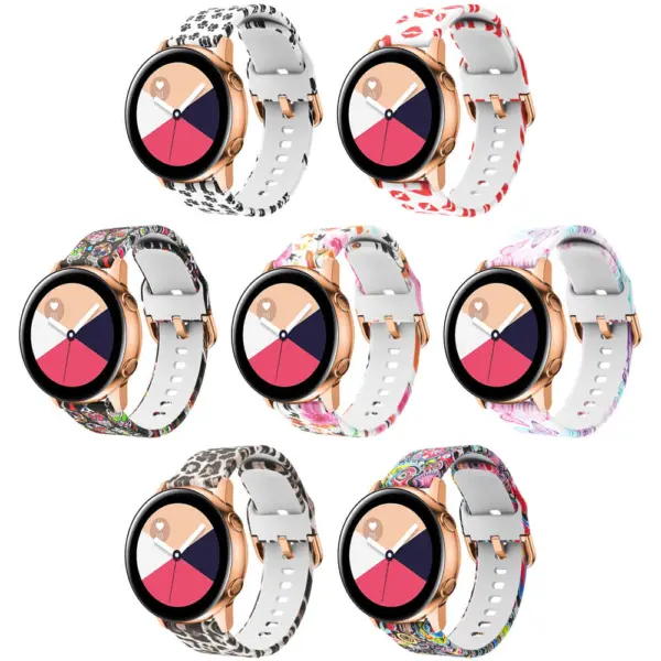s.r12 All Colors StrapsCo Patterned Silicone Rubber Watch Band Strap for Samsung Galaxy Watch Active