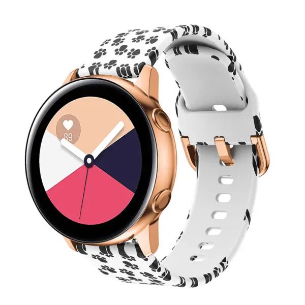 s.r12.a Main Foot Prints StrapsCo Patterned Silicone Rubber Watch Band Strap for Samsung Galaxy Watch Active