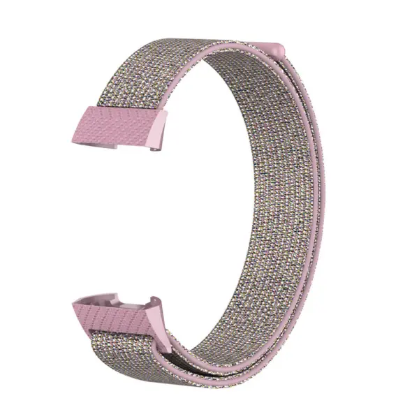 Fb.ny9.13 Main Pink StrapsCo Woven Nylon Watch Band Strap For Fitbit Charge 3
