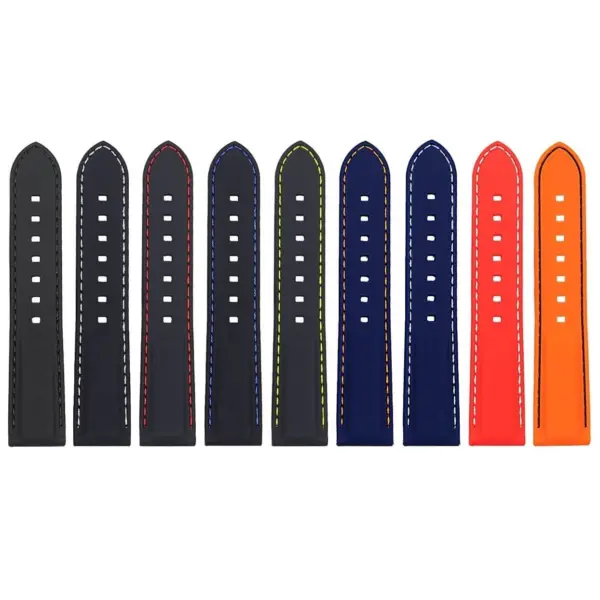 All Color Pu1 Rubber Strap With Contrast Stitching