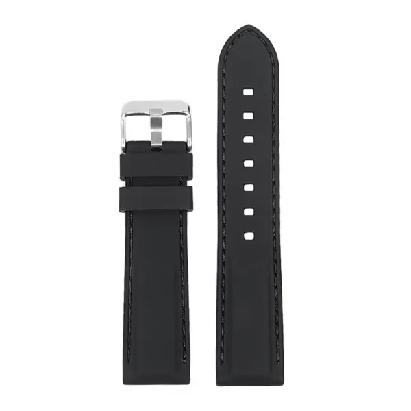 Pu1.1.1 Rubber Strap With Contrast Stitching In Black With Black