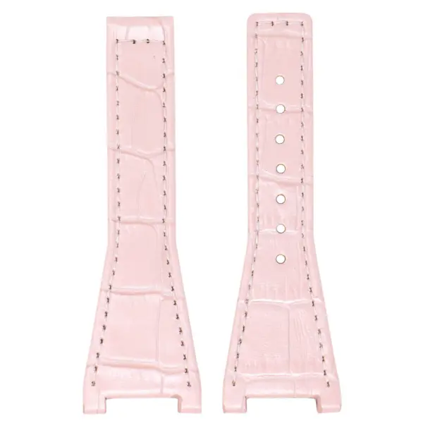 L.om3.13 Pink Up StrapsCo 28mm Croc Embossed Leather Watch Band Strap For Constellation Quadra