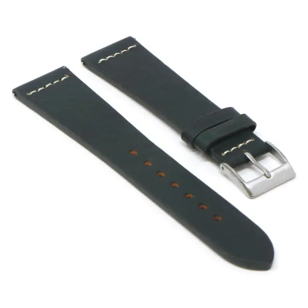 DASSARI Angle Dark Emerald Kingwood III Premium Vintage Leather Watch Band Strap