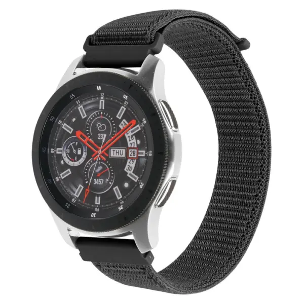 S.ny3.1 Main Black StrapsCo Woven Nylon Watch Band Strap Compatible With Samsung Galaxy Watch (46mm), Gear S3 Classic, Gear S3 Frontier & Gear Live