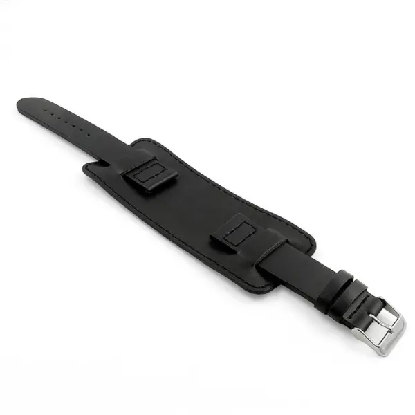 DASSARI Leather Cuff Strap In Black P616.1