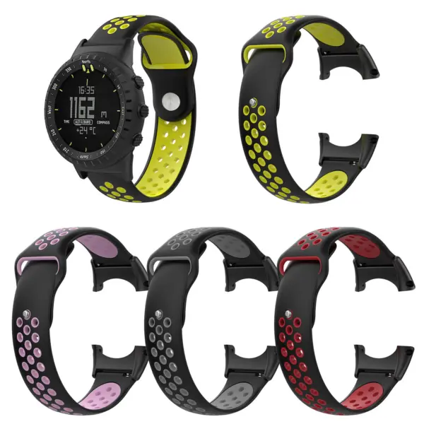 Su.r21 All Colour StrapsCo Perforated Silicone Rubber Watch Band Strap Compatible With Suunto Core