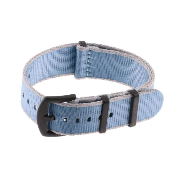 Nt4.nl.7a.5.mb Main Light Grey & Blue StrapsCo Premium Woven Nylon Seatbelt NATO Watch Band Strap With Black Buckle 18mm 20mm 22mm 24mm