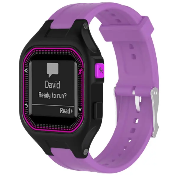 G.r35.18 Main Purple StrapsCo Silicone Rubber Watch Band Strap For Garmin Forerunner 25 (Small Version)