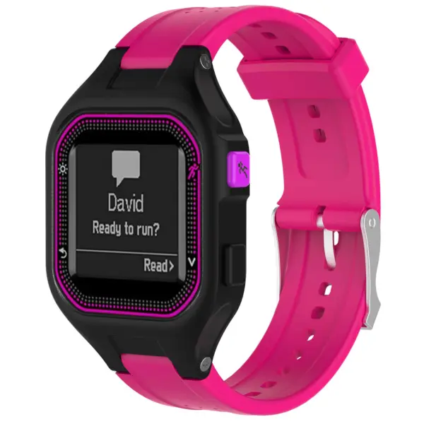 G.r35.13 Main Fuchsia StrapsCo Silicone Rubber Watch Band Strap For Garmin Forerunner 25 (Small Version)