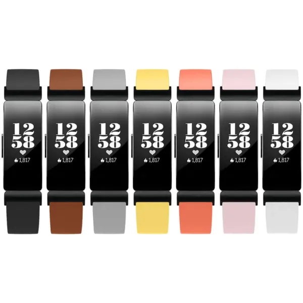 Fb.l31.mb All Colors With Black Buckle StrapsCo Double Wrap Around Leather Watch Band Strap With Black Buckle For Fitbit Inspire & Inspire HR
