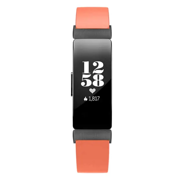 Fb.l31.12.mb Up Orange With Black Buckle StrapsCo Double Wrap Around Leather Watch Band Strap With Black Buckle For Fitbit Inspire & Inspire HR