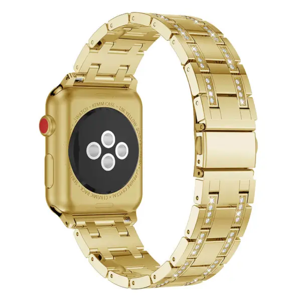 A.m36.yg Back Yellow Gold StrapsCo Alloy Metal Link Watch Bracelet Band Strap With Rhinestones For Apple Watch Series 4 40mm 44mm Copy