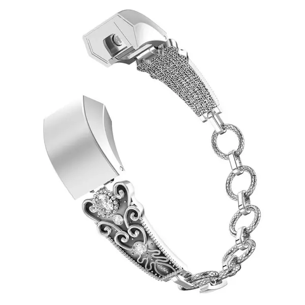 Fb.m48.ss Vintage Stainless Steel For Fitbit Alta & Alta HR