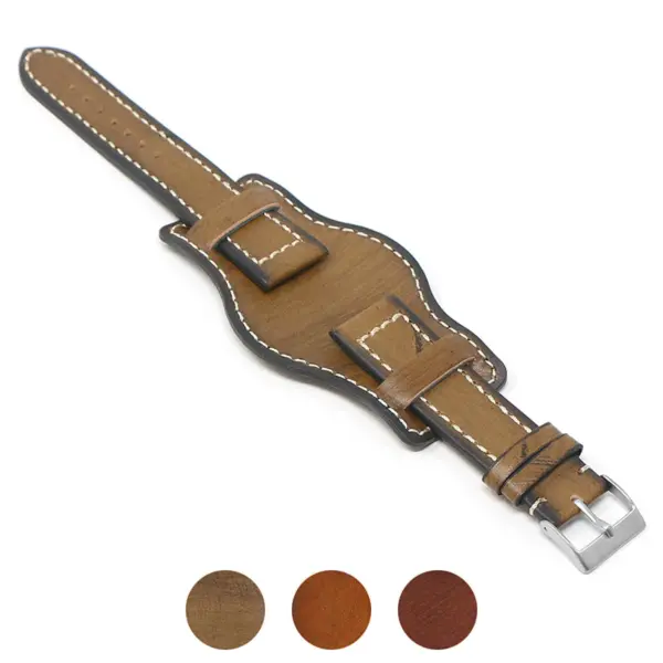 Db1 Gallery (Brown) StrapsCo DASSARI Analogue Vintage Leather Bund Strap