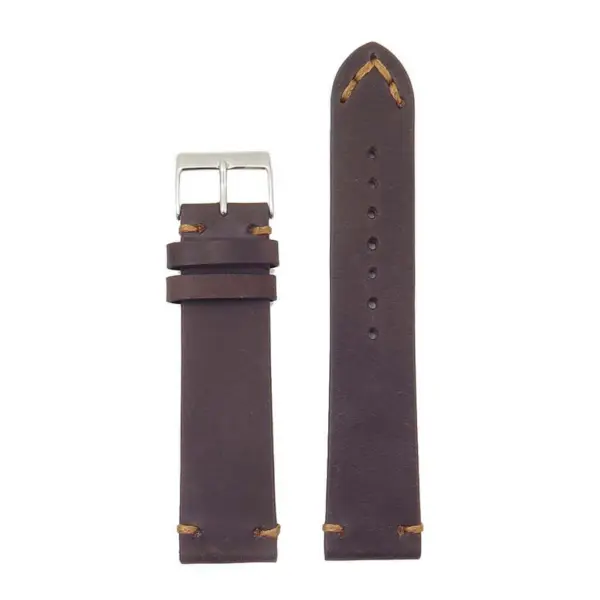 DASSARI Tribute Vintage Italian Leather Distressed Watch Strap in dark brown