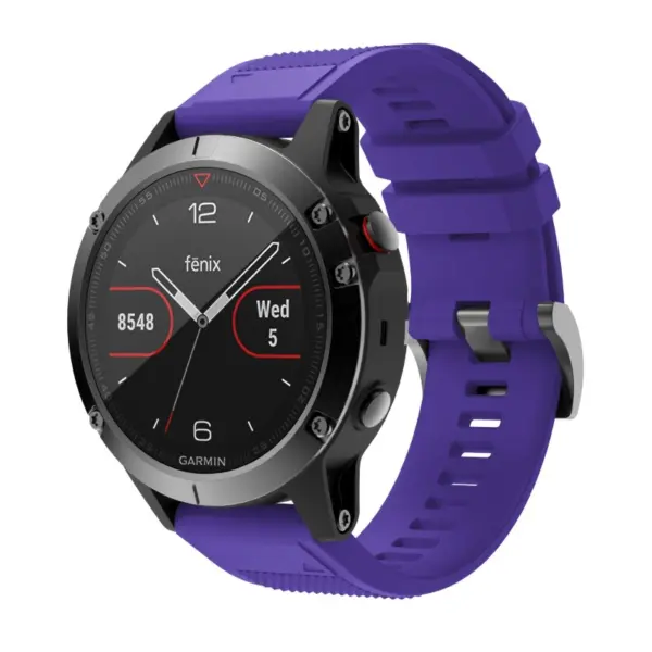 g.r72.18 Main Purple StrapsCo Silicone Strap for Garmin Fenix 5 5 Plus 6 Forerunner 935 Quatix 5 Approach S60 Instinct