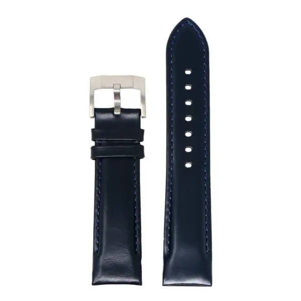 skt.l4.1.5 Up Black & Blue DASSARI Fitted Stitched Leather Watch Band Strap For Seiko Turtle 22mm