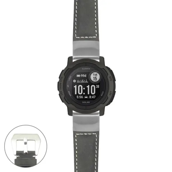 g.i2.p560a Main Black StrapsCo DASSARI Salvage Thick Padded Distressed Italian Leather Watch Band Strap with Silver Buckle