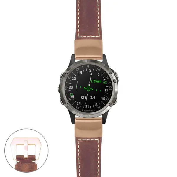 g.d2d.p560a Main Rust StrapsCo DASSARI Salvage Thick Padded Distressed Italian Leather Watch Band Strap with Rose Gold Buckle
