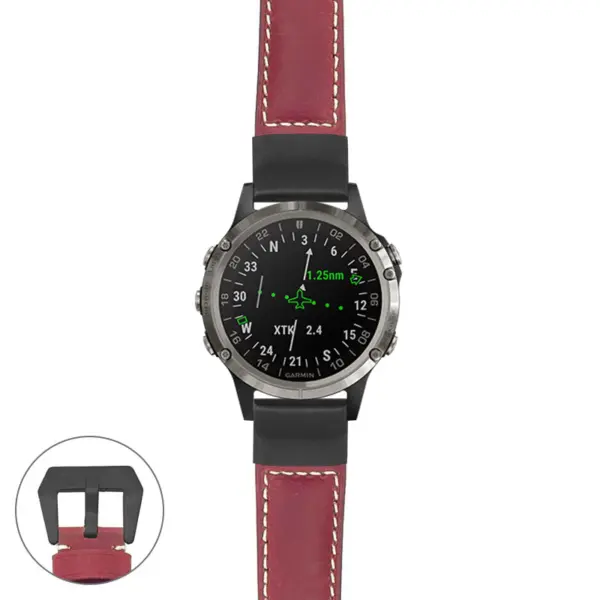 g.d2d.p560a Main Red StrapsCo DASSARI Salvage Thick Padded Distressed Italian Leather Watch Band Strap with Matte Black Buckle