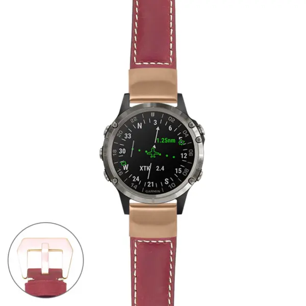 g.d2d.p560a Main Red StrapsCo DASSARI Salvage Thick Padded Distressed Italian Leather Watch Band Strap with Rose Gold Buckle