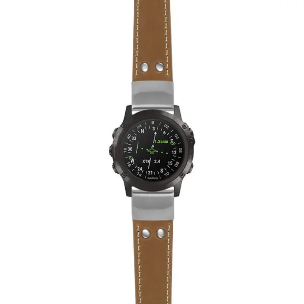 g.d2dpx.ds14 Main Khaki StrapsCo DASSARI Vintage Leather Pilot Watch Band with Brush Silver Buckle 22mm
