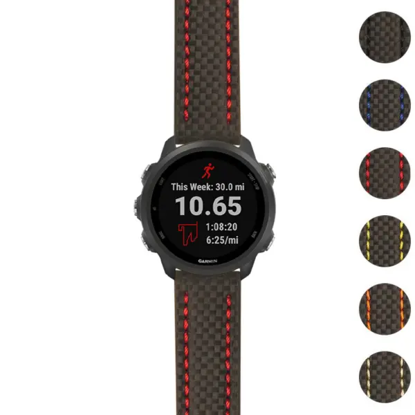 g.f245.st25 Gallery Black & Red StrapsCo Heavy Duty Carbon Fiber Watch Strap 20mm