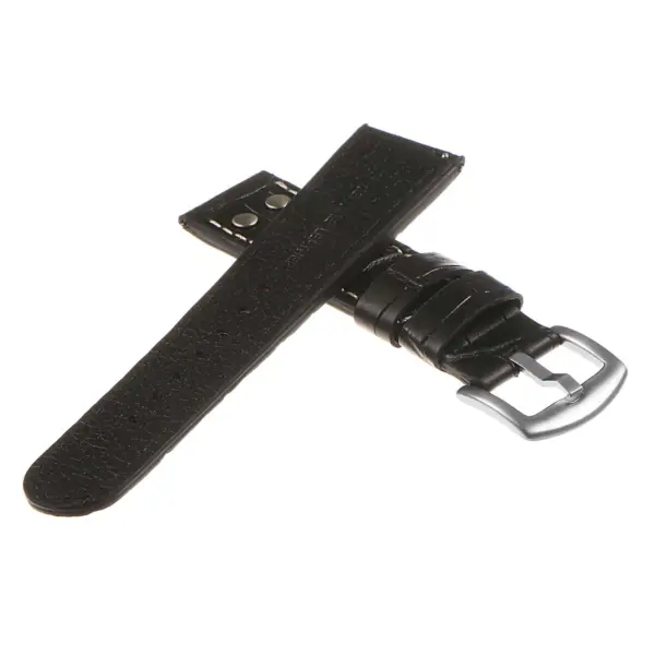 Ds16.1 DASSARI Leather Croc Embossed Quick Realese Strap In Black 2