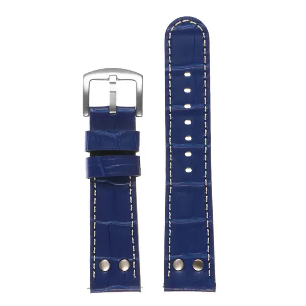 Ds16.5 DASSARI Leather Croc Embossed Quick Realese Strap In Blue 3
