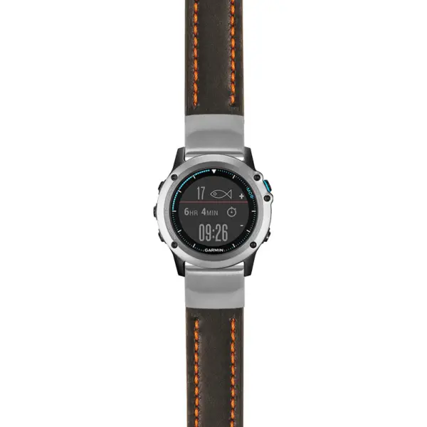 g.qtx3.st23 Main Black & Orange StrapsCo Heavy Duty Mens Leather Watch Band Strap 22mm