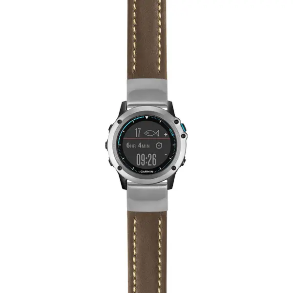 g.qtx3.st23 Main Brown & White StrapsCo Heavy Duty Mens Leather Watch Band Strap 22mm