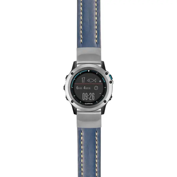 g.qtx3.st23 Main Blue & White StrapsCo Heavy Duty Mens Leather Watch Band Strap 22mm
