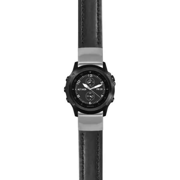 g.tbv.st23 Main Black StrapsCo Heavy Duty Mens Leather Watch Band Strap 22mm