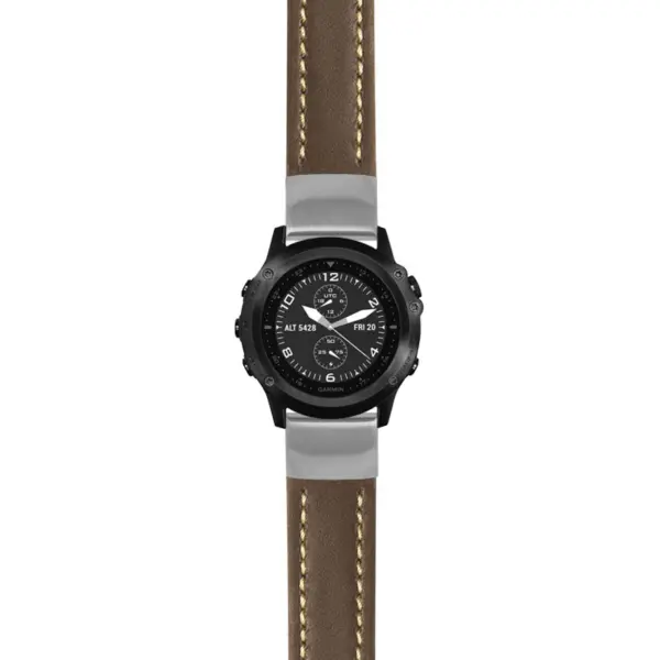 g.tbv.st23 Main Brown & White StrapsCo Heavy Duty Mens Leather Watch Band Strap 22mm