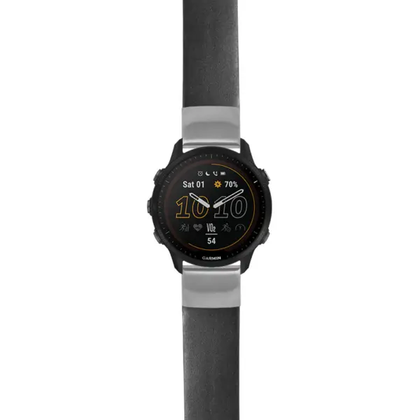 g.f955.st24 Main Black StrapsCo Heavy Duty Leather Watch Band Strap 20mm