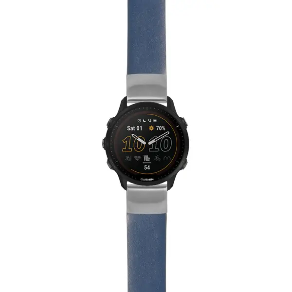 g.f955.st24 Main Blue StrapsCo Heavy Duty Leather Watch Band Strap 20mm