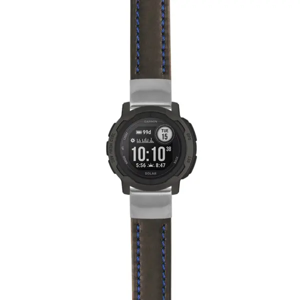 g.i2.st23 Main Black & Blue StrapsCo Heavy Duty Mens Leather Watch Band Strap 20mm