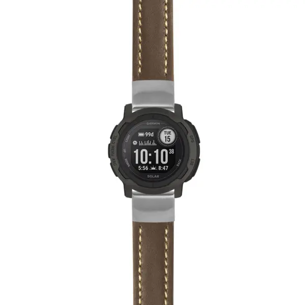 g.i2.st23 Main Brown & White StrapsCo Heavy Duty Mens Leather Watch Band Strap 20mm