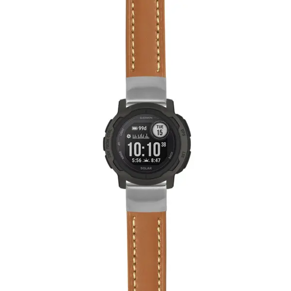 g.i2.st23 Main Tan & White StrapsCo Heavy Duty Mens Leather Watch Band Strap 20mm