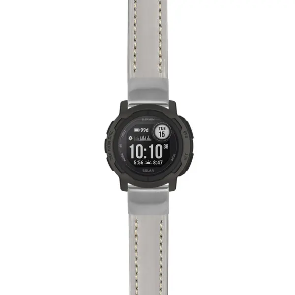 g.i2.st23 Main Grey & White StrapsCo Heavy Duty Mens Leather Watch Band Strap 20mm