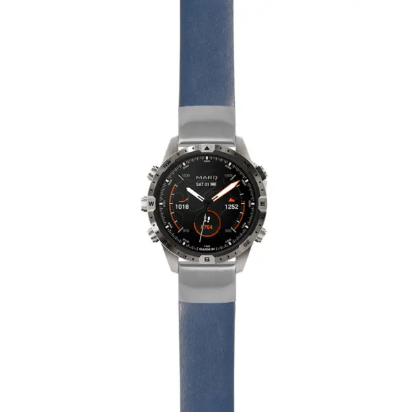 g.mrq2.st24 Main Blue StrapsCo Heavy Duty Leather Watch Band Strap 20mm