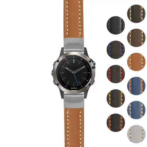 g.qtx5.st23 Gallery Tan & White StrapsCo Heavy Duty Mens Leather Watch Band Strap 20mm