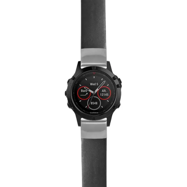 g.f5.st24 Main Black StrapsCo Heavy Duty Leather Watch Band Strap 20mm