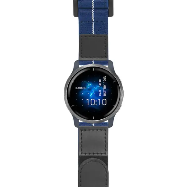 g.ven2.nt13 Main Blue & White StrapsCo Hook and Loop Explorer Watch Band Strap Nylon Velcro NATO 22mm