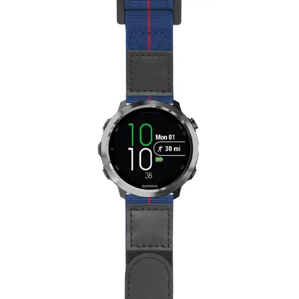 g.f645.nt13 Main Blue & Red StrapsCo Hook and Loop Explorer Watch Band Strap Nylon Velcro NATO 20mm