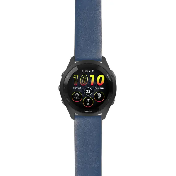 g.f265.st24 Main Blue StrapsCo Heavy Duty Leather Watch Band Strap 20mm