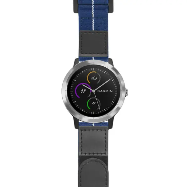g.viv3.nt13 Main Blue & White StrapsCo Hook and Loop Explorer Watch Band Strap Nylon Velcro NATO 20mm