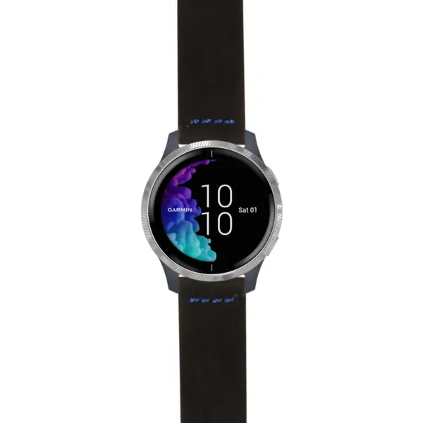 g.venu.st29 Main Black & Blue StrapsCo Heavy Duty Suede Watch Strap 20mm