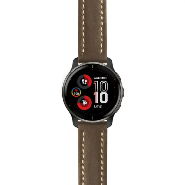 g.v2p.st23 Main Brown & White StrapsCo Heavy Duty Mens Leather Watch Band Strap 20mm